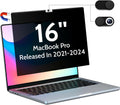 Magnetic Privacy Screen for MacBook Pro 16 Inch (2021-2024, M1, M2, M3, M4), 16inch Removable Matte Anti Blue Light Glare Private Filter Protector for Mac Pro 16.2" Laptop