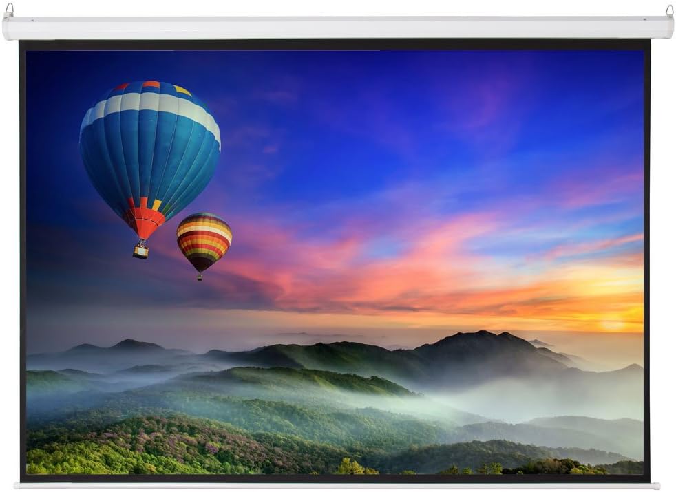 Motorized Projector Screen with Remote Control, No Wrinkles, Without Dents, HD Screen, for Home Theater Office Classroom TV Usage (100in 4:3)