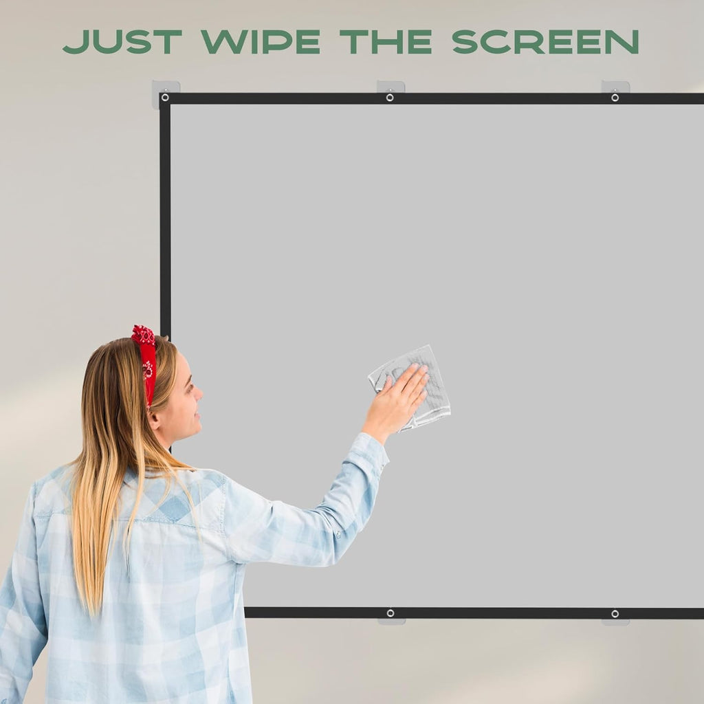 AAJK ALR Projector Screen, 4K Movie Projector Screen 16:9 HD Foldable Anti-Crease Portable Projector, Movies Screen for Home Theater Outdoor Indoor Support Double Sided Projection (120in Pro)