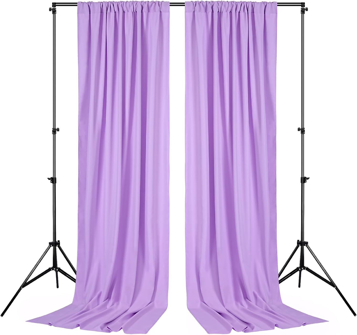 Lavender Backdrop Curtains Photo Drapes: 4 Panels 5ft x 10ft Polyester Background Fabric - Wedding Mermaid Party Photography Decorations