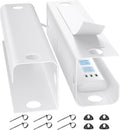YECAYE Large Under Desk Cable Management,Easy Install Cable Management Under Desk with 4 Cord Holders & 6 Ties,Child & Pet-Safe Cord Hider,Wire Organizer,Wire Cover Tray,White