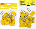JAM PAPER Colorful Binder Clips Assortment - Medium & Large Size - Yellow Binderclips - 27 Clips/Pack