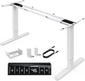 HUANUO Electric Standing Desk Frame with 265 lbs Dual Motor,Thick T-Shaped Desk Legs Made of Automotive-Grade Steel,for Max 90″x31.5″ Desktop, Height Adjustable Desk Frame for Home Office,Frame Only