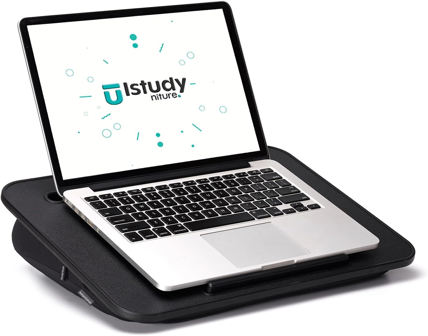 Lap Desk with Washable Cushion – Fits up to 15.6-in Laptops – Portable Laptop Desk & Stand –Bed desks & Tray for Writing, Reading, Working, Gaming on Bed, Couch, Floor – Istudyniture -Smal, Black
