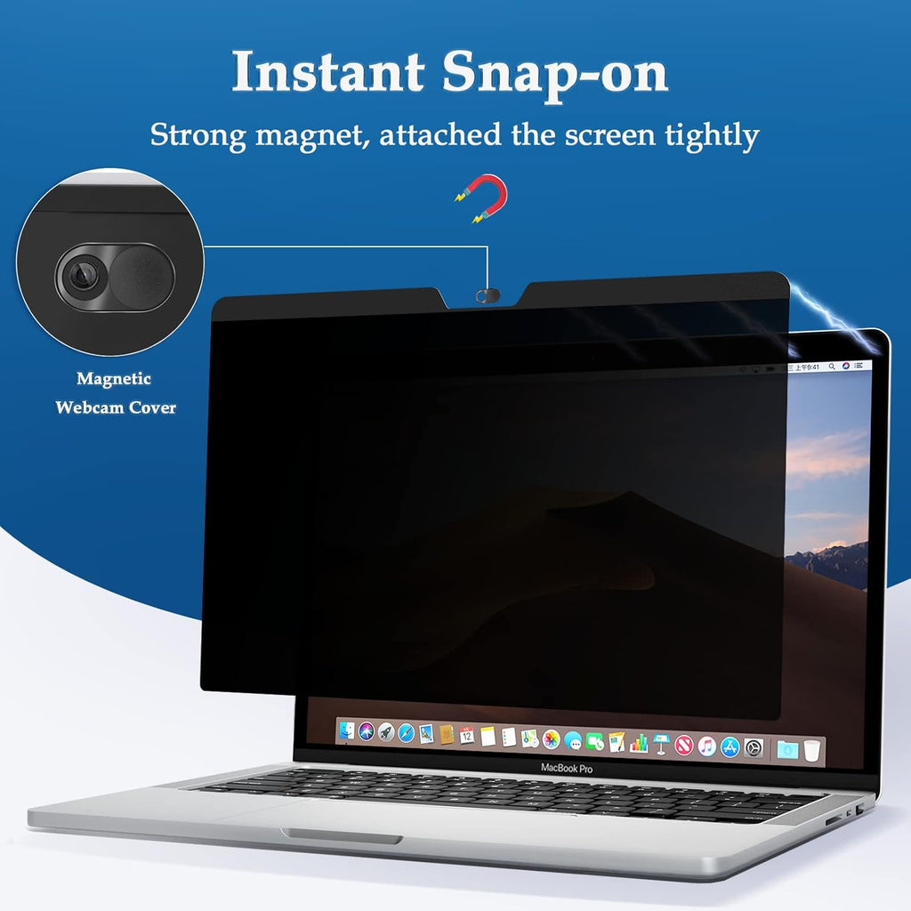 Privacy Screen MacBook Pro 13 Inch (2016-2022, M1,M2) and MacBook Air 13 In(2018-2021, M1), Magnetic Removable Anti-Glare Privacy Filter with Camera Cover, Laptop Privacy Screen Protector for Mac 13in IPROKKO