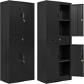 BESFUR Metal Cabinet, Garage Storage Cabinet with Drawer and Adjustable Shelves for Garage, Office, School - Black