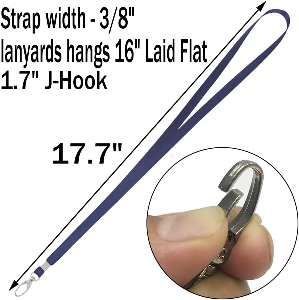 10 Pcs Lanyards Navy Lanyard for Id Badges Nylon Lanyard Bulk Clip Swivel Hook for Office Id Badges Key Chains (Navy)