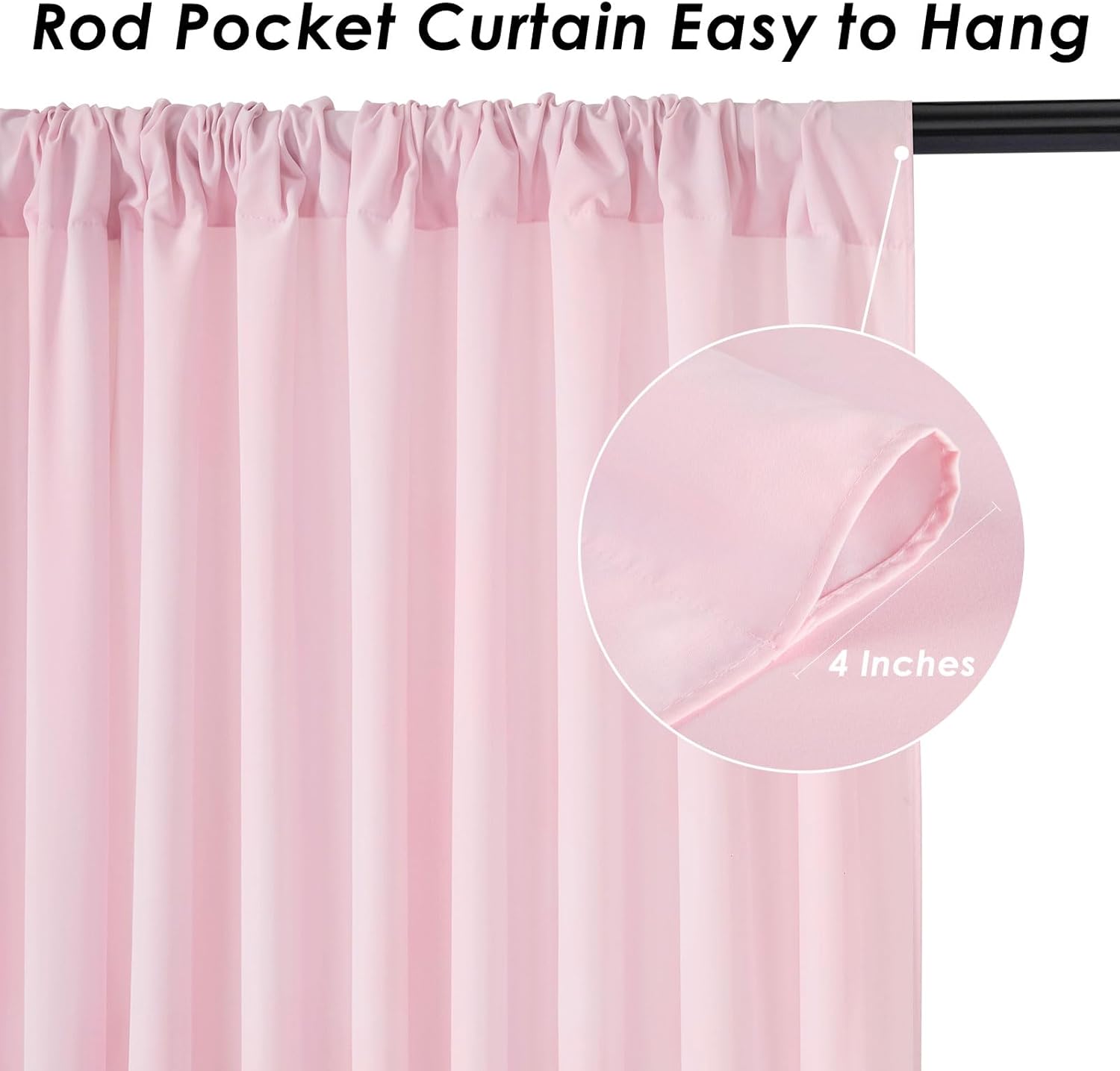 SoarDream Pink Backdrop Curtains Polyester 2 Panels 5ft x 10ft Photography Backdrop Drapes Wedding Party Baby Shower Birthday Decorations