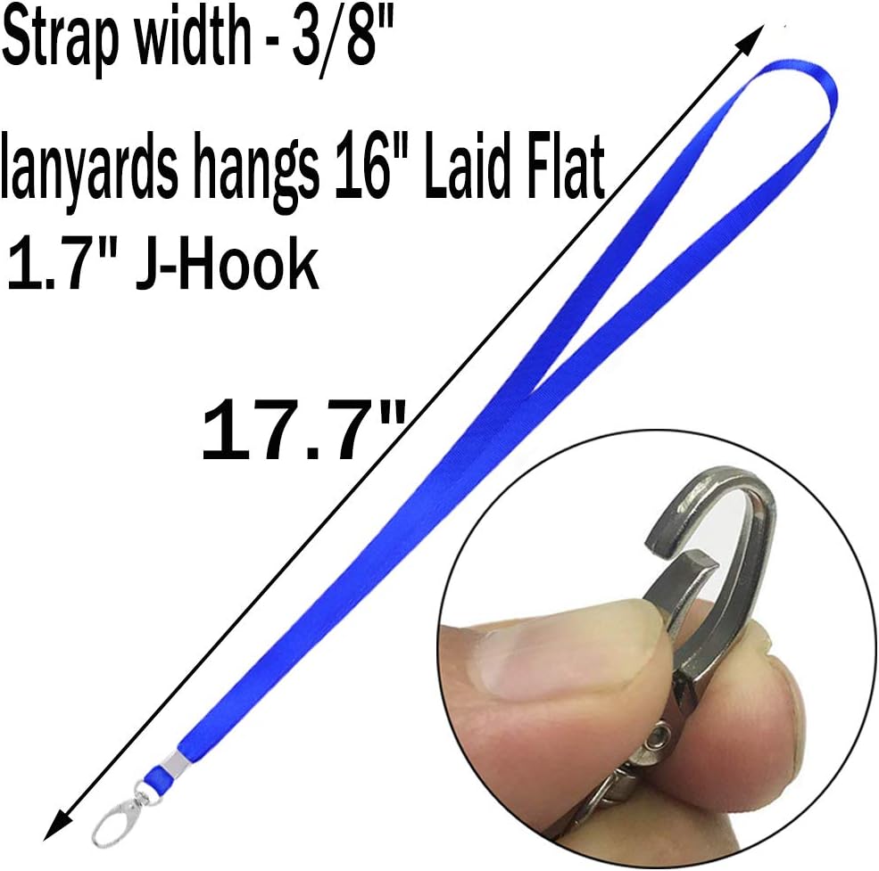 10 Pcs Lanyards Blue Lanyard for Id Badges Nylon Lanyard Bulk Clip Swivel Hook for Office Id Badges Key Chains (Blue)