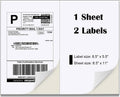 Half Sheet Laser/Ink Jet Shipping Labels UPS FedEx Address Labels (2000 Sheets, 4000 Labels)