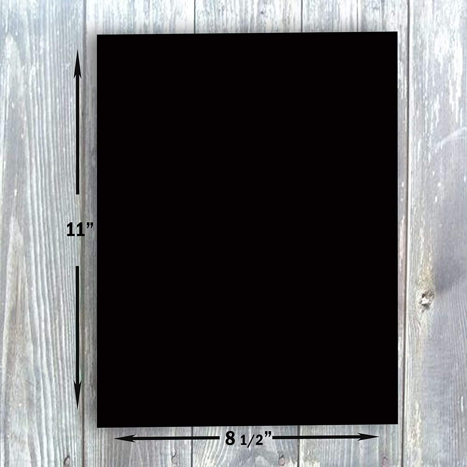 Hamilco Black Colored Cardstock Thick Paper - 8 1/2 x 11" Heavy Weight 80 lb Cover Card Stock - for Scrapbook Craft Calligraphy or Chalkboard Papers for Printer 100 Pack