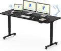 FLEXISPOT E6 MAX Dual Motor 3 Stages Standing Desk 60x24 Inch Whole-Piece Board Electric Height Adjustable Stand Up Desk 150KG Load Capacity(Black Frame + Black Desktop)