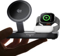 Qi 25W MagSafe 3-in-1 Wireless Charging Station, MFI Certified by Apple, Fast Foldable Charger Stand for iPhone 17/16/15/14/13/12 Pro Max, Apple Watch, AirPods(45W Adapter Included)