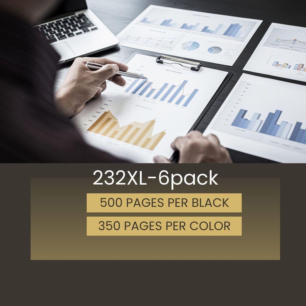 232XL Remanufactured for Epson 232XL Ink Cartridges Combo Pack 232XL T232 XL for XP-4200 XP-4205 Workforce WF-2930 WF-2950 Printer 6 Pack 3 Black 1 Cyan 1 Magenta 1 Yellow