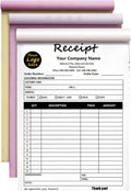 Custom Invoice Book in 3-Part /2-Part Receipt Book with Carbon Copies Personalized Carbonless Service Invoice Form Books Sales Order Book with Company Name Logo Address,D-Receipt Book with Logo
