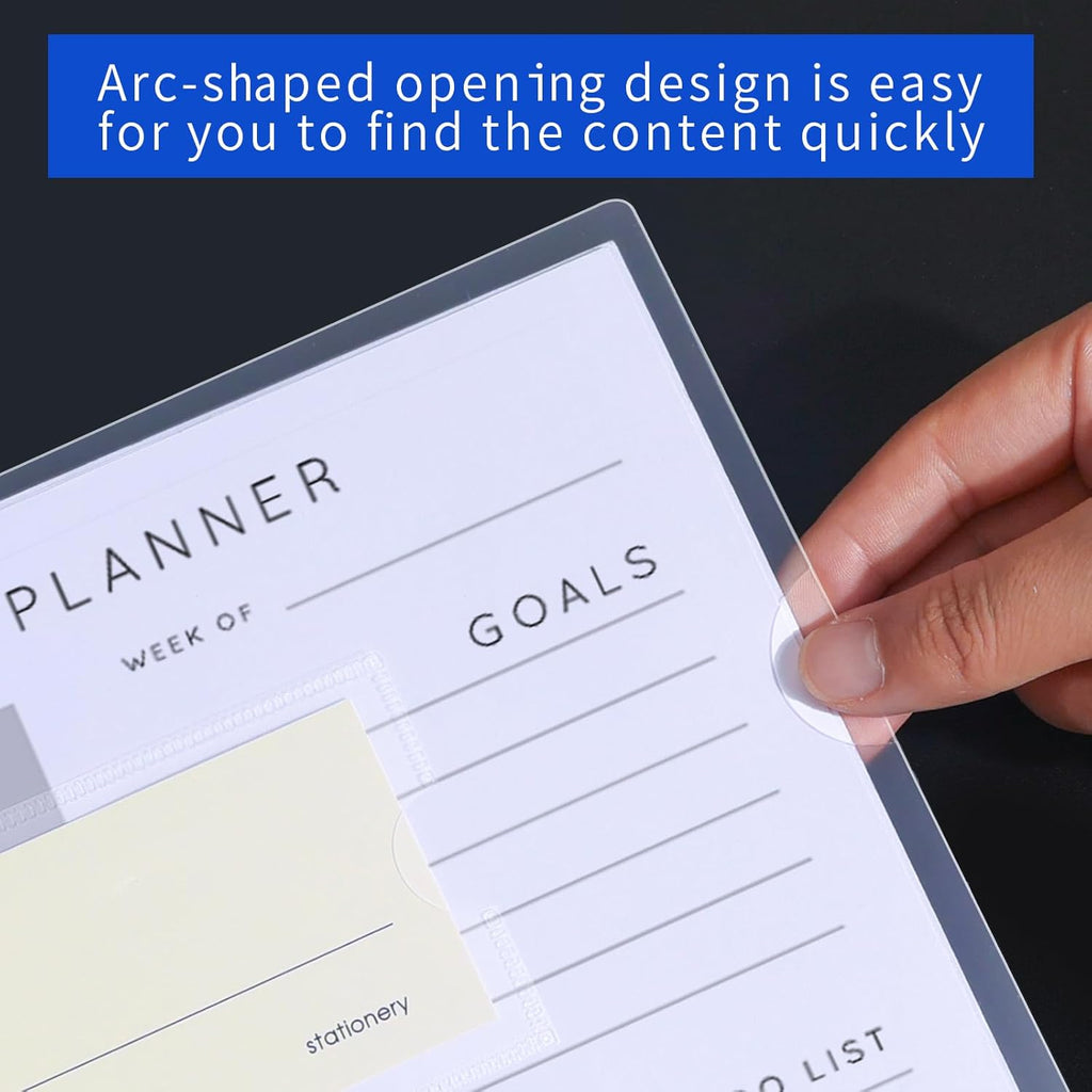 40PCS Plastic Clear Document Folders,with Label Bag,L-Type Transparent Folder Project Pockets for A4/ Letter Size,18C (1.8mm) Thick