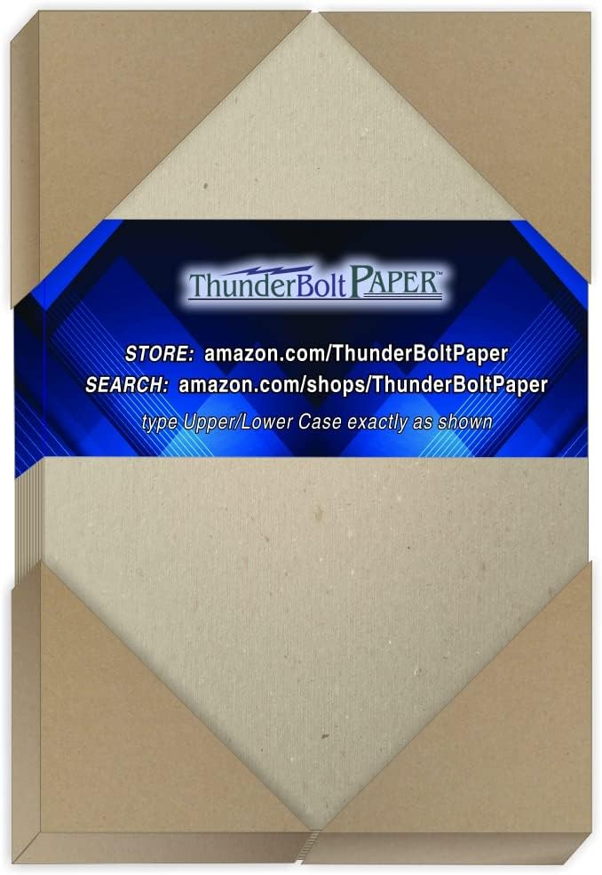 50 Sheets Chipboard 46pt (Point) 4 X 6 Inches Medium Weight Photo|Card Size .046 Caliper Thick Cardboard Craft and Packing Brown Kraft Paper Board