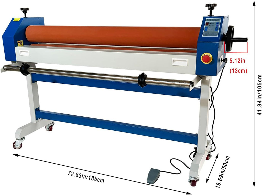 63" Cold Laminator Electric/Manual Laminating Machine Single Sided Cold Laminating Function for Commercial Professional Use 110V