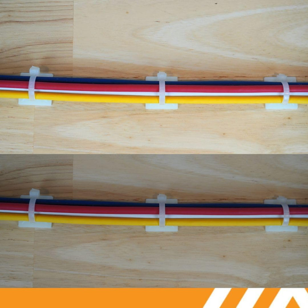 GTSE 100 Pack Of White/Clear Screw Mounts, Zip Ties Up To 0.2" Wide, Saddle Type Zip Tie Anchors