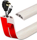 Floor Cord Cover Self Adhesive Cord Hider Floor Extension Cord Covers for Floor Power Cord Protector Cable Management Prevent Cable Trips Cable Cavity 0.32" W x 0.32" H (Beige Wood, 20Ft)