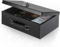 xydled Fire Resistant Safe Fire Safe Box with Key Lock for Home Office Security Storage for Valuables Documents,12.6 x 8.4 x 4 Inch,Black