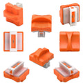8 Pieces Paper Cutter Replacement Blade with Plastic Storage Box for A4 A5 Paper Trimmer, Safeguard Design (Orange)