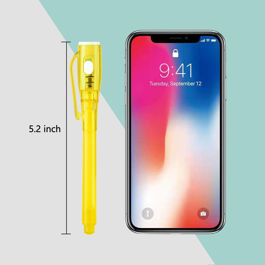 Invisible Ink Pens, Upgraded Spy Invisible Ink Pen with UV Light Magic Marker for Secret Message and Kids Christmas Goodies Bags Toy (7pcs)