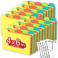 Chell 4x6 Plastic Index Card Dividers, Heavyweight Poly Index Card Guides A-Z for Flash Cards and Recipe Cards, with Alphabetical/Blank Stickers, Pack of 50