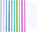 M&G 10 Pack Report Covers with Sliding Bar, 8mm Clear Report Covers for A4 and Letter Size Paper, 60 Sheet Capacity, Presentation File Folder Document Binder for School Office (Colored Sliding Bar)
