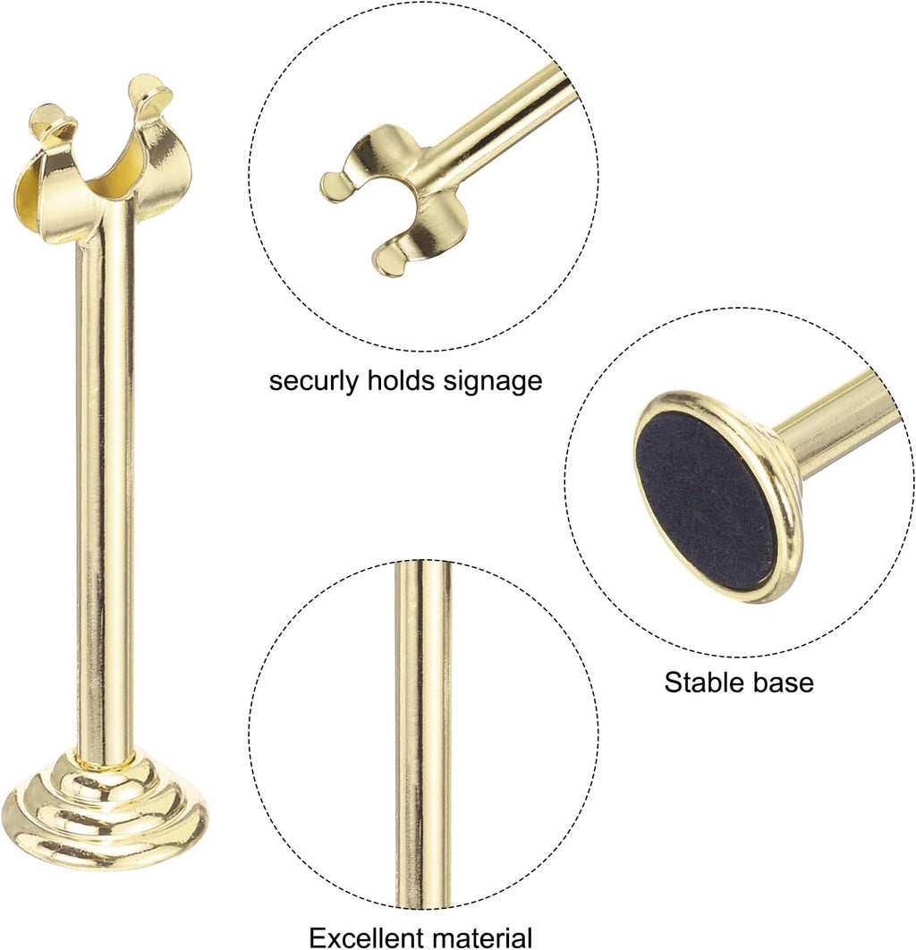 MECCANIXITY 12Pcs Table Number Holder 3.9 Inch Place Card Holder Picture Holders Gold Table Sign Holders for Wedding Anniversary Birthday Party