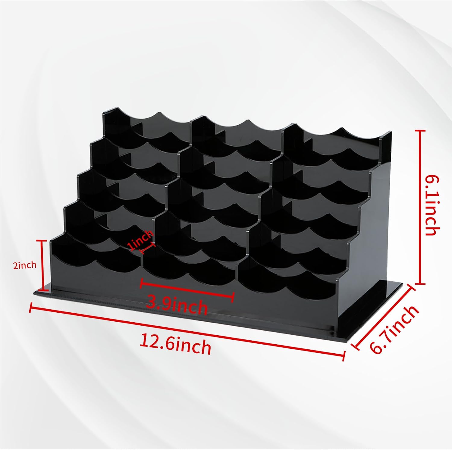 Business Acrylic Card Holder Display for Desk, 15 Slots 5 Tiers Multiple-Black Acrylic Business Card Stand Set, Holds Approximately 750 Cards