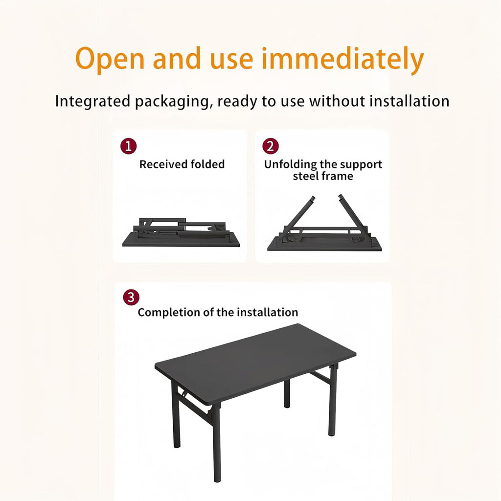 Small Folding Desk No Assembly,31.5 Inch Folding Computer Desk Small Foldable Table for Home Office.