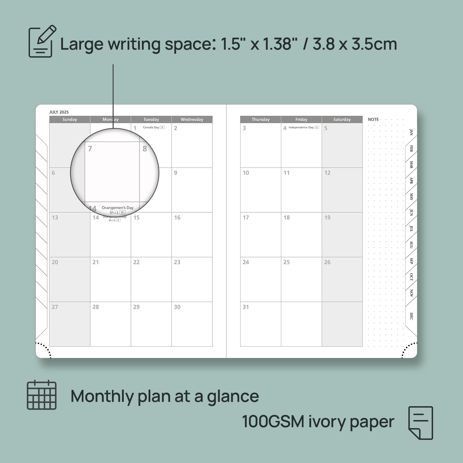 POPRUN Planner 2025-2026 (Medium - 6.5'' x 8.5'') Academic Weekly Calendar (July 2025 - June 2026) with Hourly Time Slots, Monthly Tabs, 100GSM Thick Papers, Leather Soft Cover - Brown