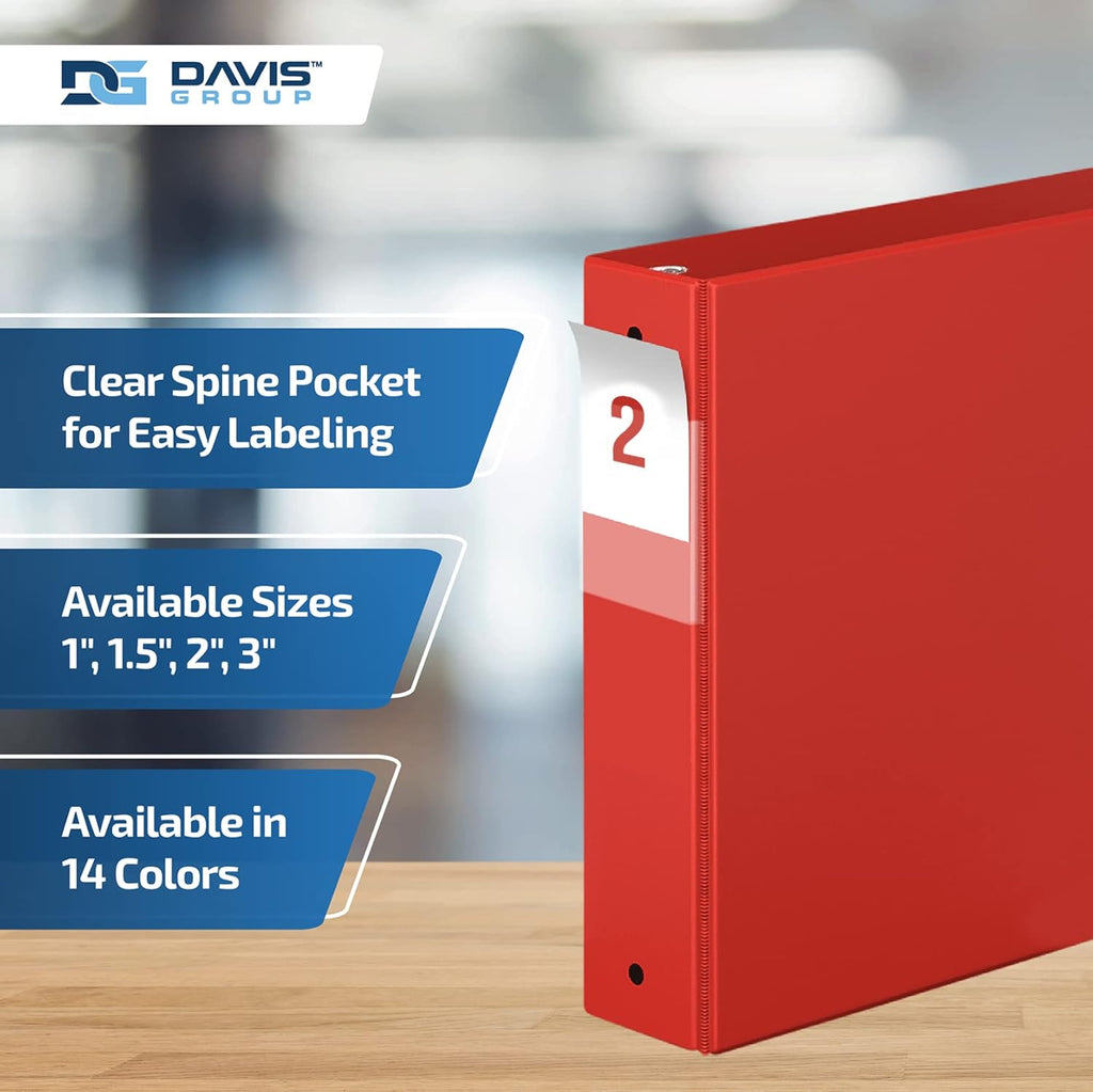 Premium Economy 6-Pack 3-Ring Binders for School or Office, Round-Ring Binders, 2 Inch, Red