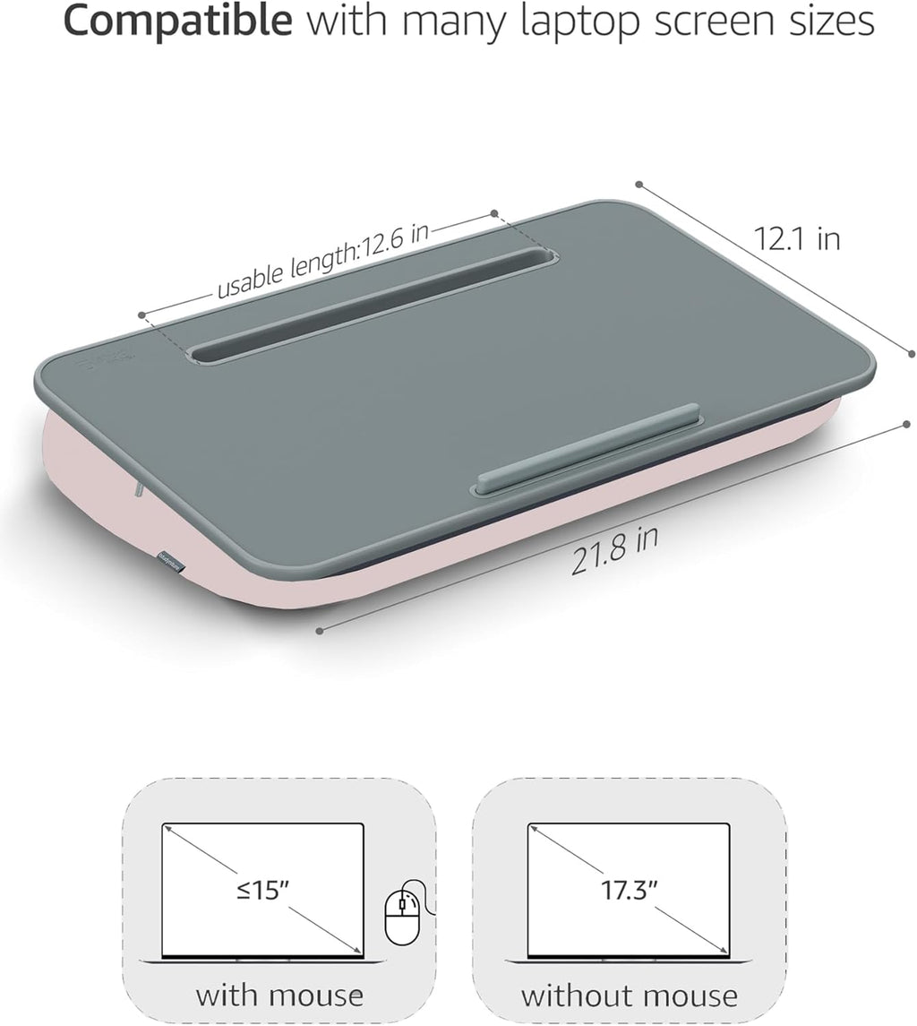 Lap Desk with Washable Cushion – Fits up to 17-Inch Laptops – Portable Laptop Desk & Stand – Bed desks & Tray for Writing, Reading, Working, Gaming on Bed, Couch, Floor –Istudyniture- Large, Beige