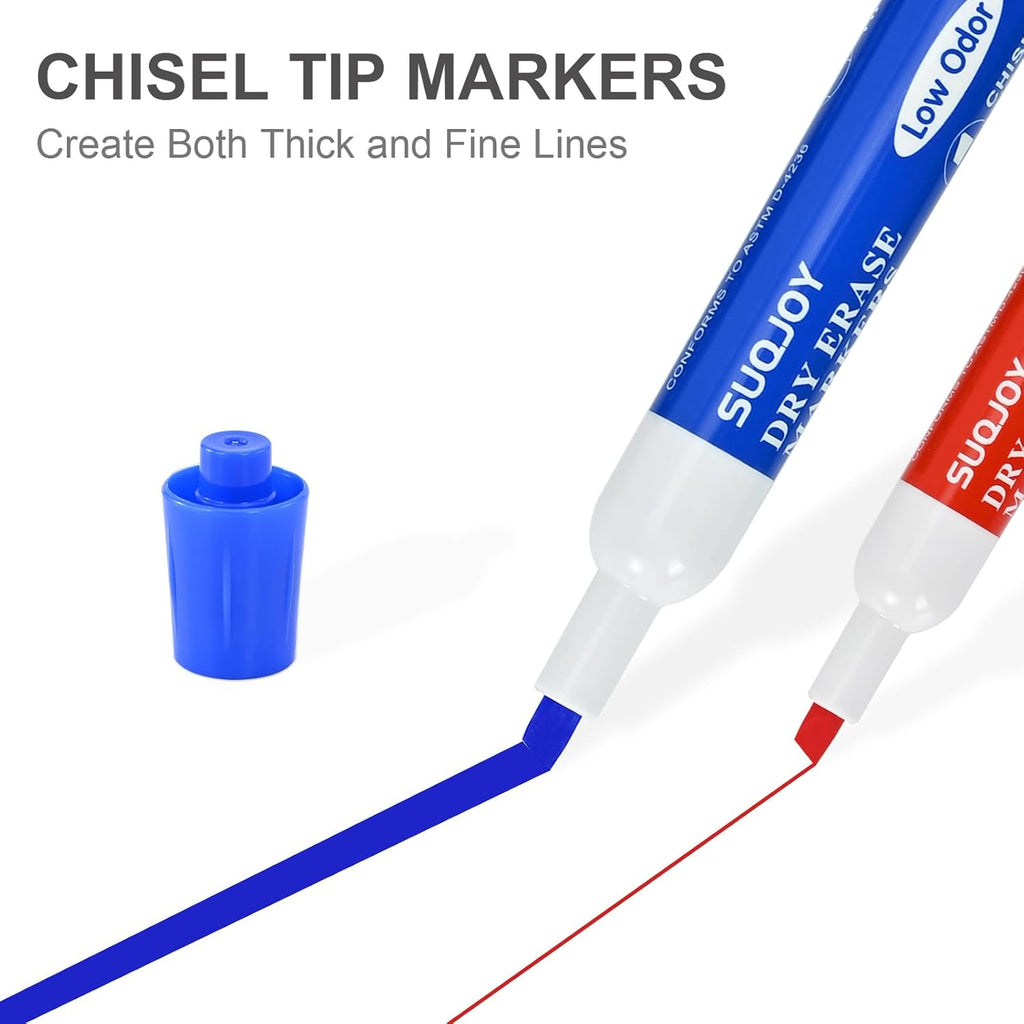 Dry Erase Markers, Chisel Tip Whiteboard Markers, Low Odor Dry Erase Marker, 36 Bulk 12 Assorted Color Markers for Kids/Teachers