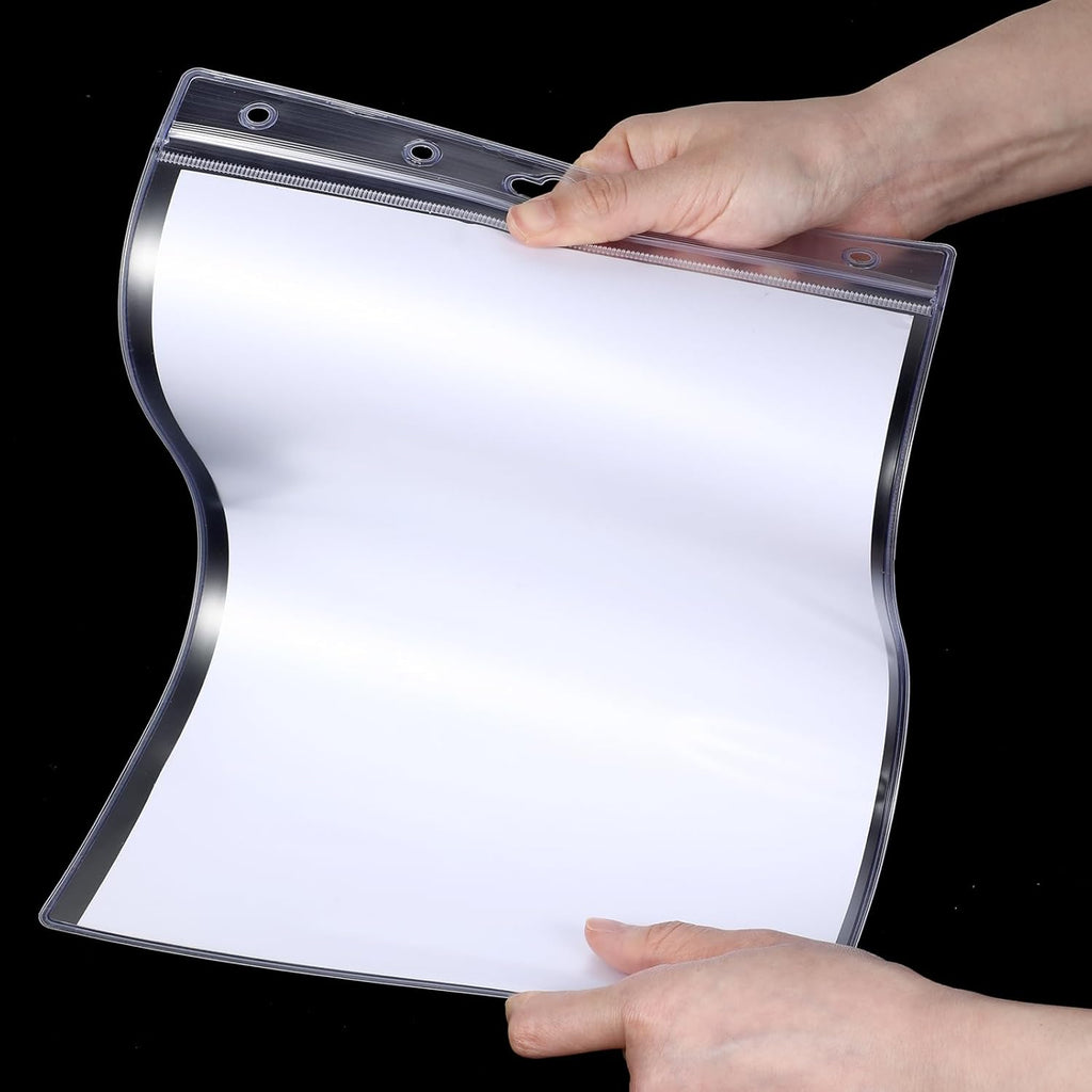 10 Pack Job Ticket Holders 8 1/2" x 11" Waterproof Zip Page Protectors Heavy Duty Dry Erase Document Storage Shop Ticket Holders