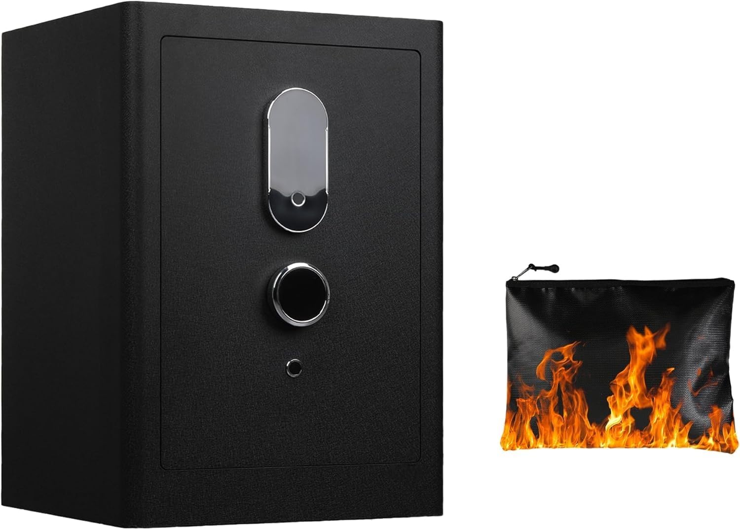 4.0 Cu.Ft Large Fingerprint Safe Box with Fireproof Waterproof Bag, Biometric Home Safe with Lockable Inner Box for Valuables,108 Pounds Heavy Duty Digital Vault with Keys, Removable Shelf, Black