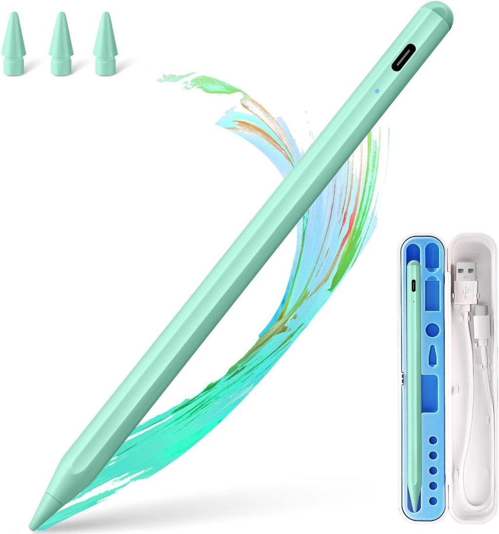Stylus Pen for iPad Apple: Fast Charge for iPad Pencil Apple Pen with Palm Rejection Tilt Sensitivity - Pen for i-Pad 10/9/8/7/6, i-Pad Pro 12.9"/11"/13" M4, iPad mini 6/5, iPad Air 5/4/3/M2 Green