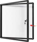 SWANCROWN Lockable Bulletin Boards Black Frame Enclosed Display Case,with Magnets,for School Message Notice 28x26inch(6XA4)
