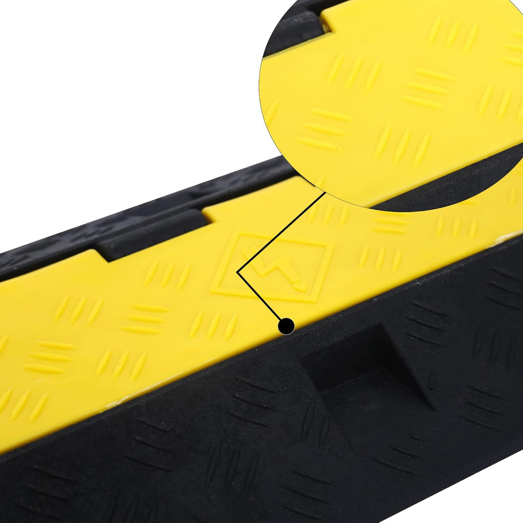 Cable Ramp Cable Protector Ramps Wire Hose Protective 2 Channel Traffic Rubber Plastic Cord Cover Speed Bump for Asphalt Concrete Gravel Driveway Outdoor, 3 Pack