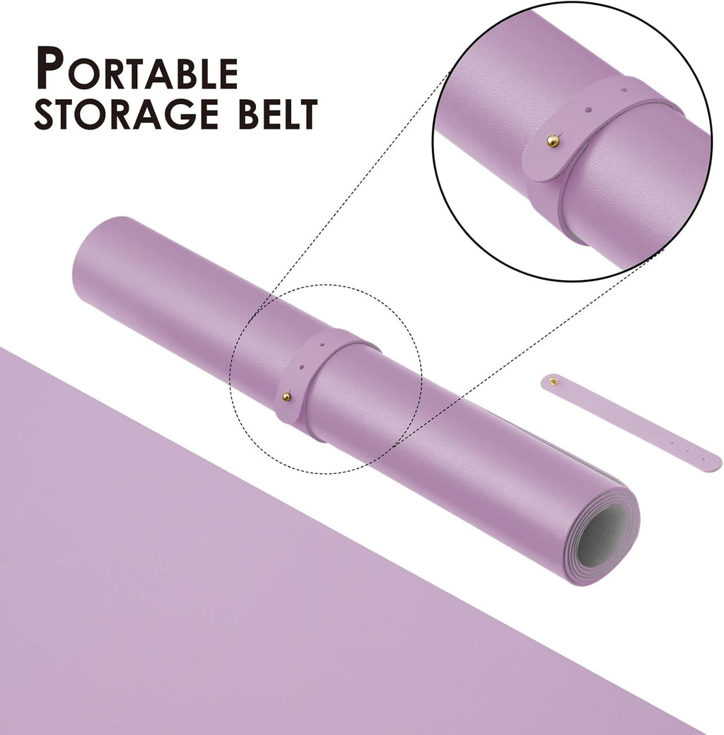 HOMIEAZICOZI Leather Desk Mat - Non-Slip PU Desk Pad for Office and Home - Desk Organization and Accessories - Ideal for Large Mouse Pad and Desk Mats on Top of Desks (Purple,36''x 17'') (DPD-Pu-L)