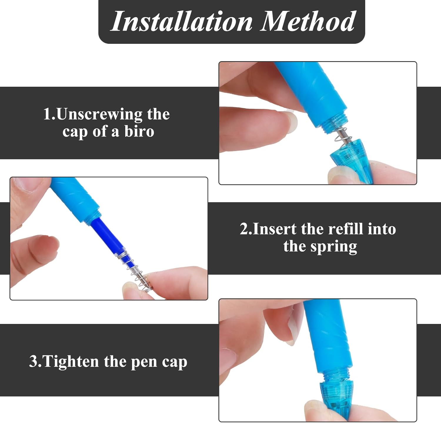 0.7 mm Erasable Gel Ink Pen Refills Compatible with Frixion Friction, Smooth Writing Multicolor Retractable Fine Point Pen Refill for School Office Home Art (Blue &Black &Red, 40)