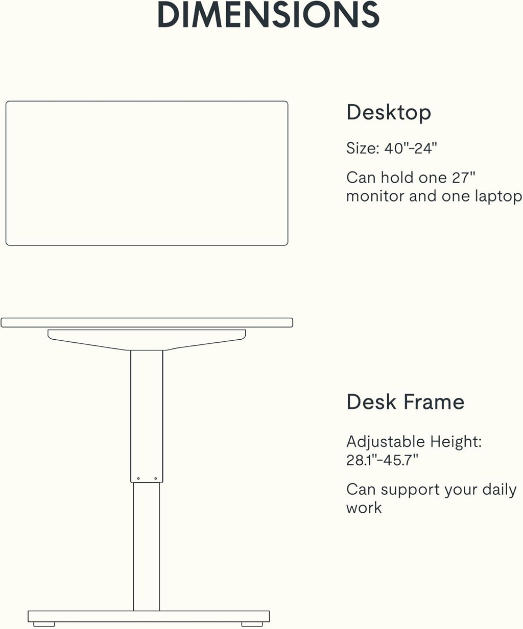 FLEXISPOT EN1 Whole-Piece Standing Desk 40" x 24" Electric Small Desk for Home Office (Black Frame + Maple Top, 2 Packages)