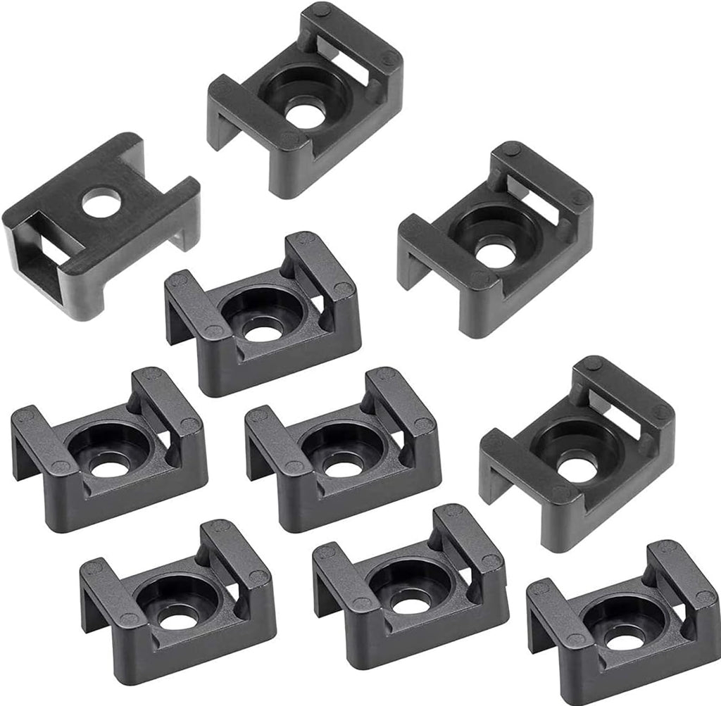 Cable Tie Mounting,100 Pcs Zip Tie Base,5 mm(M5) Screw Hole, 23x16x9(L*W*H) mm Cord Tie Mount Wire Tie Holder Fix Bottom Wire Management for Home/Office/Outdoor/Garden
