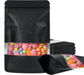 100 Pack Smell Proof Bags, Resealable Food Storage Bags with Clear Window, Stand Up Smell Proof Mylar Bags Self Seal Foil Pouches for Food Storage Packaging (Black, 6.3 x 9.5 Inch)