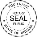 Indiana Round Notary Stamp | Official State Notary Stamp | Official Seals | Meets State Specifications (Indiana, Round Stamp)