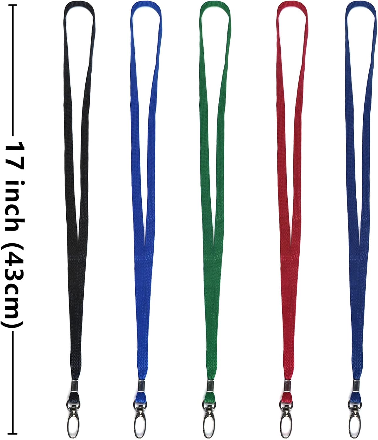 100 Pack Lanyards Bulk Lanyard for Office Id Badges Flat Lanyard with Badge Clip Swivel Hook (100 Pack, Green)