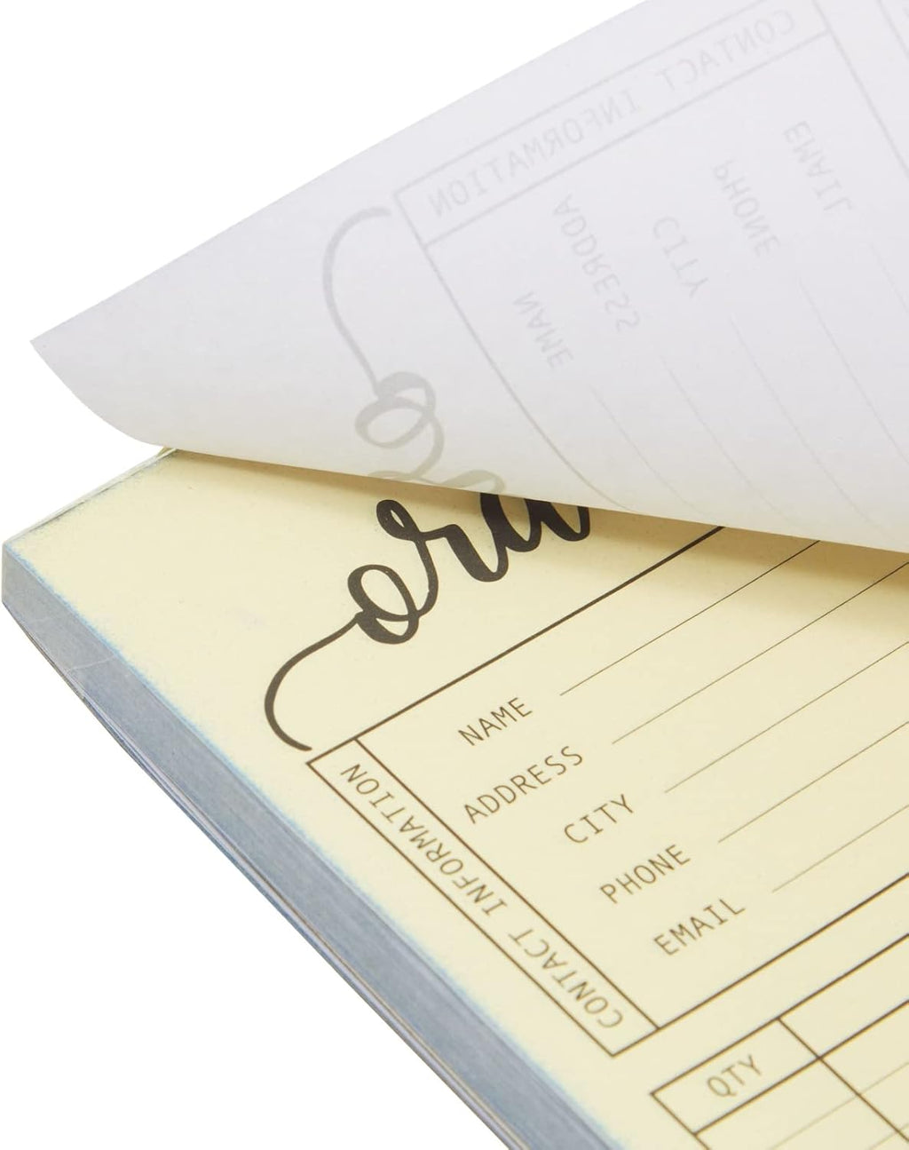 Juvale Receipt Book with Carbon Copies & Work Order Forms - 5.5 x 8.5 in, White, 2 Pads, 100 2-Part Carbonless Sheets - Invoice Receipt Book & Order Form Notepad