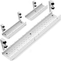 No Drilling Extendable Under Desk Cable Management, Metal Cable Management Tray Under Desk with Clamp, Retractable Power Strip Cord Holder for Wire Management 31Inch (1 Pack White)